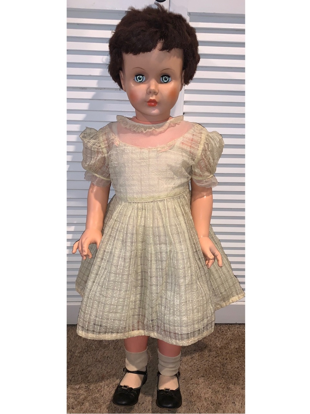 Vintage 35" Companion Toddler Doll Hard Plastic Patti Playpal Clone with shoes